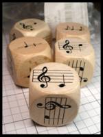 Dice : Dice - 6D - Musical Notes Dice Wood Large - JA Collection Apr 2024